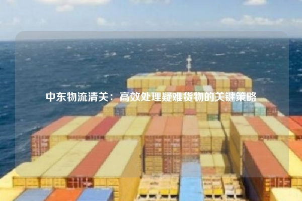中东物流清关：高效处理疑难货物的关键策略