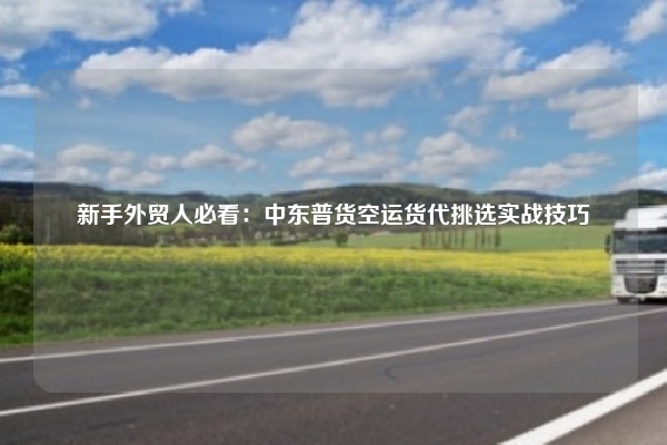 新手外贸人必看：中东普货空运货代挑选实战技巧