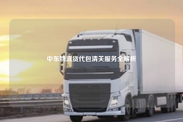 中东物流货代包清关服务全解析