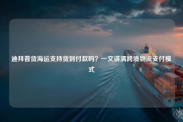 迪拜普货海运支持货到付款吗？一文讲清跨境物流支付模式