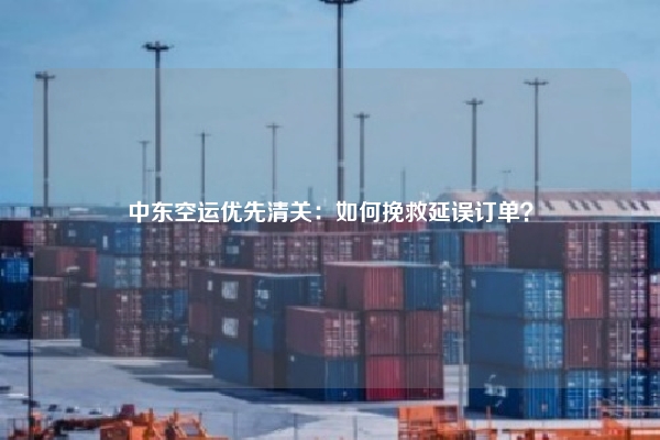 中东空运优先清关：如何挽救延误订单？