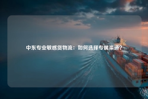 中东专业敏感货物流：如何选择专属渠道？
